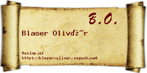 Blaser Olivér névjegykártya